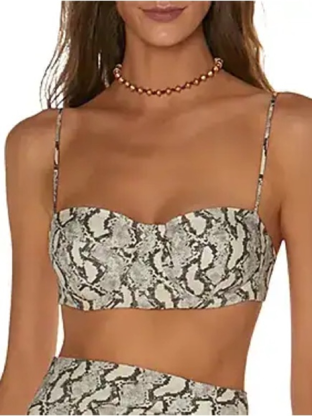 Vix Paula Hermanny Rajah Liana Snake Print Bandeau Crop Top
